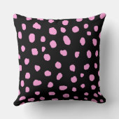 ダルマモダンーチピンク斑点点アニマルプリント クッション (裏面)