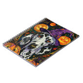 ダルマ不気味ティアンドッグハロウィーン魔女とカボチャ ノートブック (左側)