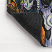 ダルマ不気味ティアンドッグハロウィーン魔女とカボチャ マウスパッド (コーナー)