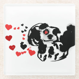 ダルマ人が愛を送った ガラスコースター