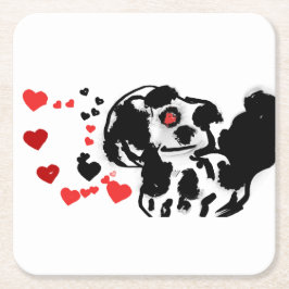 ダルマ人が愛を送った スクエアペーパーコースター