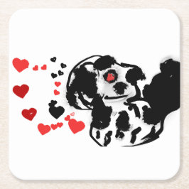 ダルマ人が愛を送った スクエアペーパーコースター