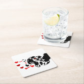 ダルマ人が愛を送った スクエアペーパーコースター (インサイチュ)