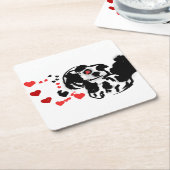 ダルマ人が愛を送った スクエアペーパーコースター (アングル)