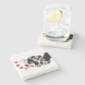 ダルマ人が愛を送った ストーンコースター (横)