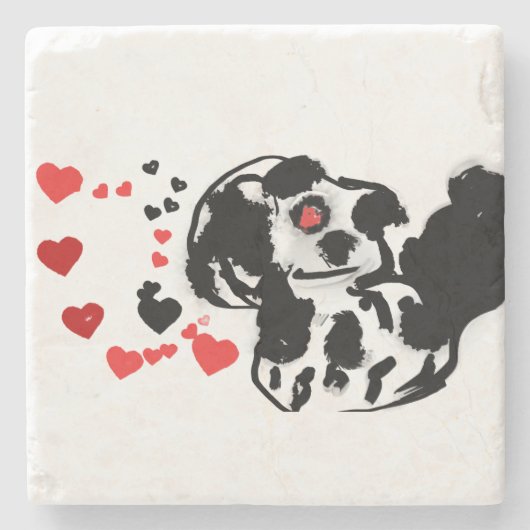 ダルマ人が愛を送った ストーンコースター (正面)