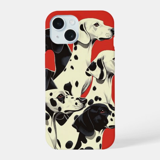 ダルマ人の形成 | 犬はっきりしたの芸術 iPhone 15ケース (裏面)