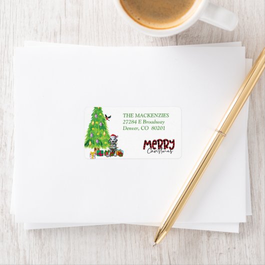 ダルマ包まれたティアンホリデイライツ差出人住所 ラベル (インサイチュ)