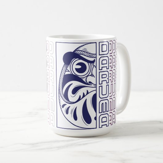 ダルマ日本のールイラストレーション コーヒーマグカップ (正面右)