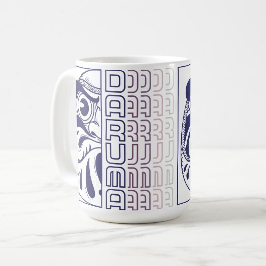 ダルマ日本のールイラストレーション コーヒーマグカップ (正面左)