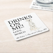 ダルマ結婚ス犬 スクエアペーパーコースター (アングル)