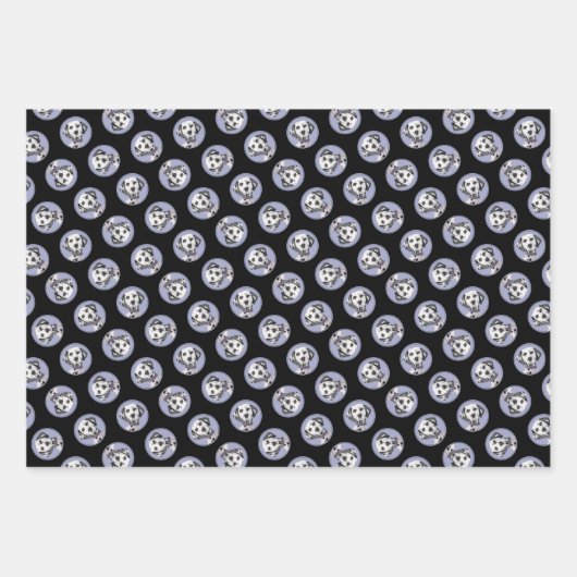 ダルマ絵を描チアの可愛いオリジナルドッグアート ラッピングペーパーシート (正面3)