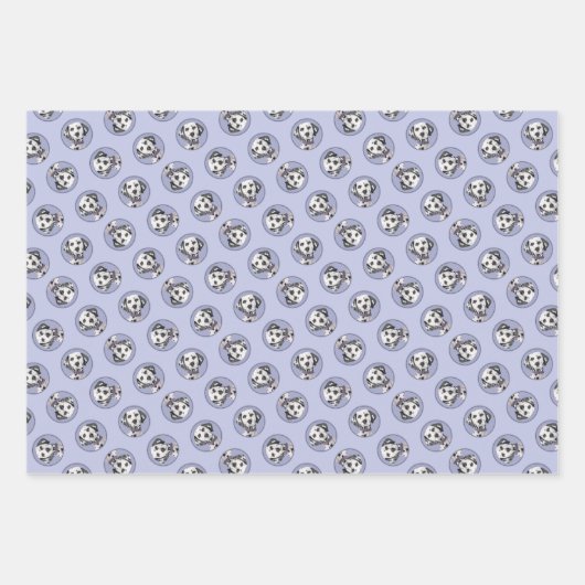 ダルマ絵を描チアの可愛いオリジナルドッグアート ラッピングペーパーシート (正面)