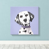 ダルマ絵画チア語 – かわいいオリジナルドッグアート キャンバスプリント (インサイチュ (ウッドフロア))