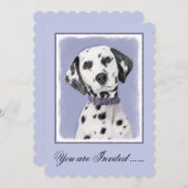 ダルマ絵画チア語 – かわいいオリジナルドッグアート 招待状 (正面/裏面)