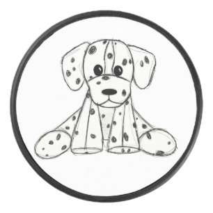ダルマ詰まったス犬スケッチの輪郭シンプル黒 アイスホッケーパック