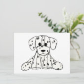 ダルマ詰まったス犬スケッチの輪郭シンプル黒 カード (スタンド正面)