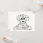 ダルマ詰まったス犬スケッチの輪郭シンプル黒 カード (正面/裏面インサイチュ)