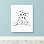ダルマ詰まったス犬スケッチの輪郭シンプル黒 キャンバスプリント (インサイチュ (ウッドフロア))