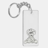 ダルマ詰まったス犬スケッチの輪郭シンプル黒 キーホルダー (正面左)