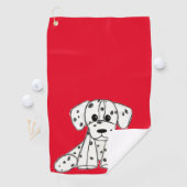 ダルマ詰まったス犬スケッチの輪郭シンプル黒 ゴルフタオル (インサイチュ)