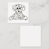 ダルマ詰まったス犬スケッチの輪郭シンプル黒 スクエア名刺 (正面/裏面)