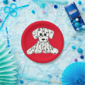 ダルマ詰まったス犬スケッチの輪郭シンプル黒 ペーパープレート (パーティー)