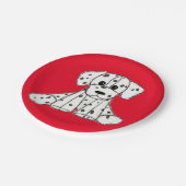 ダルマ詰まったス犬スケッチの輪郭シンプル黒 ペーパープレート (アングル)