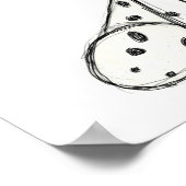 ダルマ詰まったス犬スケッチの輪郭シンプル黒 ポスター (角)