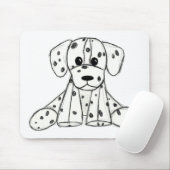 ダルマ詰まったス犬スケッチの輪郭シンプル黒 マウスパッド (マウス)