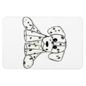 ダルマ詰まったス犬スケッチの輪郭シンプル黒 マグネット (横)