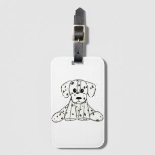 ダルマ詰まったス犬スケッチの輪郭シンプル黒 ラゲッジタグ