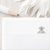 ダルマ詰まったス犬スケッチの輪郭シンプル黒 ラベル (インサイチュ)