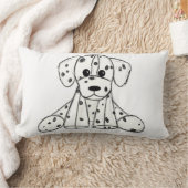 ダルマ詰まったス犬スケッチの輪郭シンプル黒 ランバークッション (ブランケット)