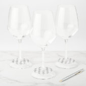 ダルマ詰まったス犬スケッチの輪郭シンプル黒 ワイングラスタグ (セット)