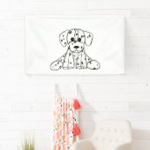 ダルマ詰まったス犬スケッチの輪郭シンプル黒 横断幕 (インサイチュ)