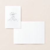 ダルマ詰まったス犬スケッチの輪郭シンプル黒 箔カード (ディスプレー)