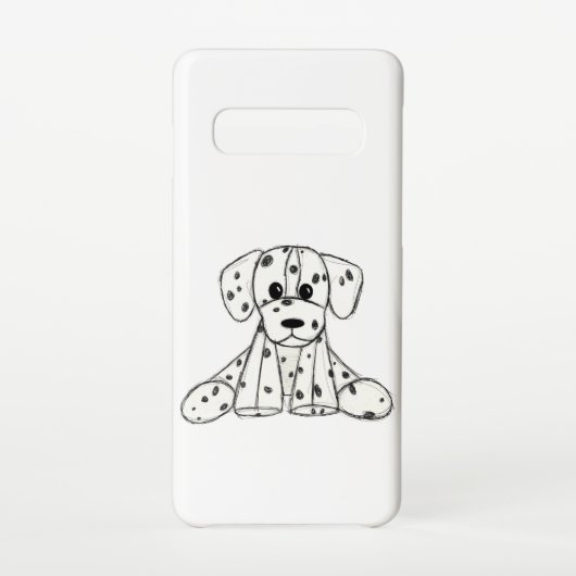 ダルマ詰まったス犬スケッチの輪郭シンプル黒 SAMSUNG GALAXYケース (裏面)