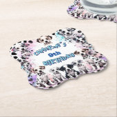 ダルマ魅力的ティアンパピーウォーターカラーバースデーパーティー ペーパーコースター (アングル)