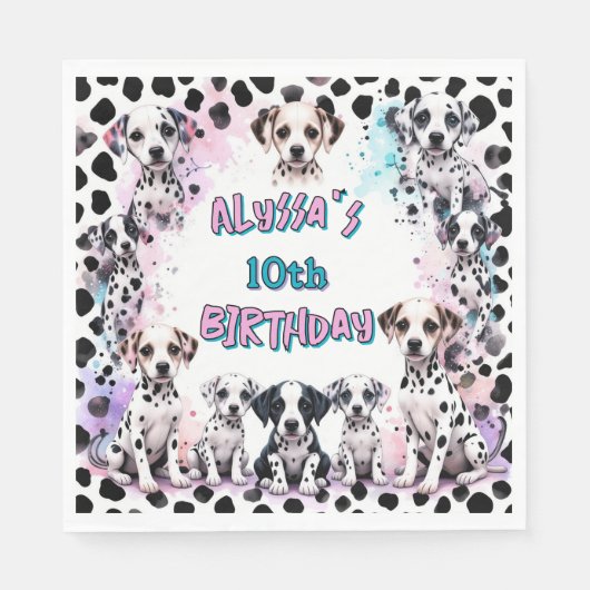 ダルマ鮮やかティアンパピーウォーター誕生日 スタンダードランチョンナプキン (正面)