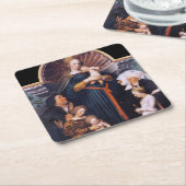 ダルムシュタットマドンナ、ホルベインの若者 スクエアペーパーコースター (アングル)