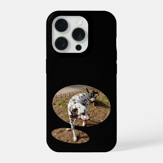 ダルメシアンが窓枠から這い出して iPhoneケース (裏面)