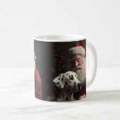 ダルメシアンとサンタクロースのクリスマス コーヒーマグカップ (正面右)
