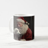 ダルメシアンとサンタクロースのクリスマス コーヒーマグカップ (正面左)