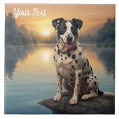 ダルメシアンと湖 タイル (正面)