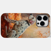 ダルメシアンと秋の葉の落葉にインスパイア  Case-Mate iPhoneケース (裏面 (横))