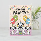 ダルメシアンのお誕生日パーティー招待状 招待状 (スタンド正面)