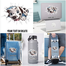 ダルメシアンのかわいいのぞき穴シール シール