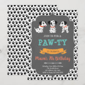 ダルメシアンのパーティー招待状 招待状 (正面/裏面)