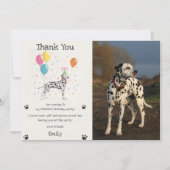 ダルメシアンの子犬の犬の誕生日感謝カード写真 招待状 (正面)